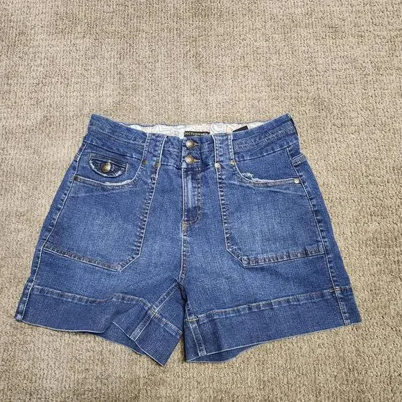 Dictionary Shorts Blue Denim Pockets Women’s Size 10 - Picture 1 of 8